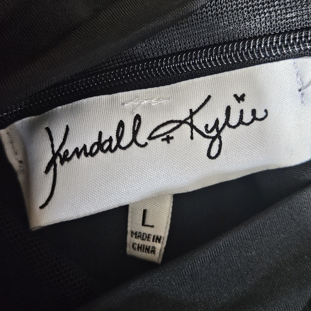 Kendall & Kylie‎ BlackBodysuit Top Mesh Panel - Picture 6 of 7